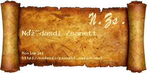 Nádasdi Zsanett névjegykártya